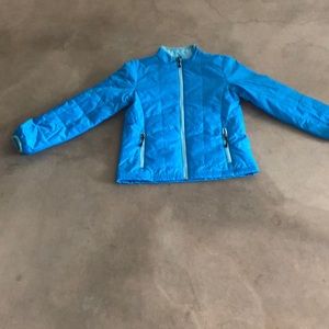 puffy blue jacket